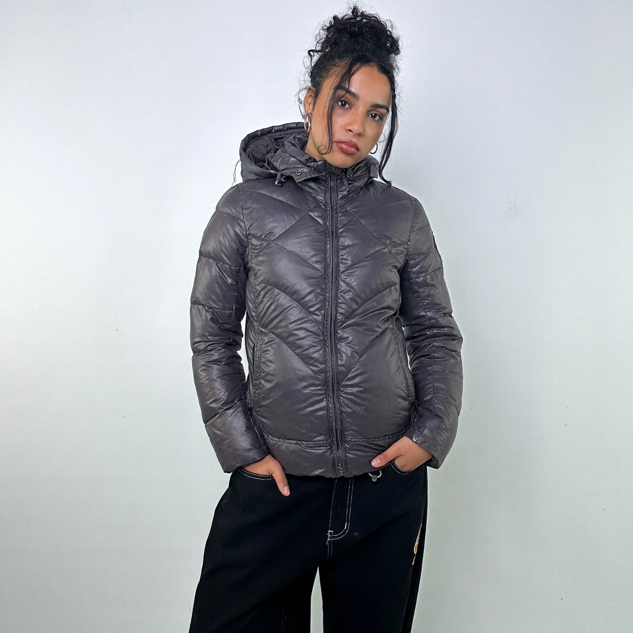 DARK GREY 90S NAPAPIJRI PUFFER JACKET COAT (