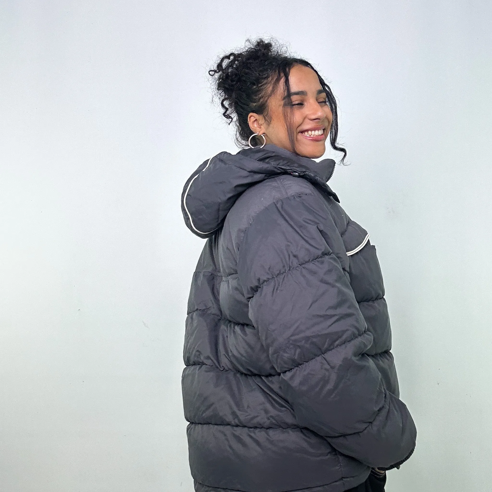 DARK GREY 90S NIKE PUFFER JACKET COAT (