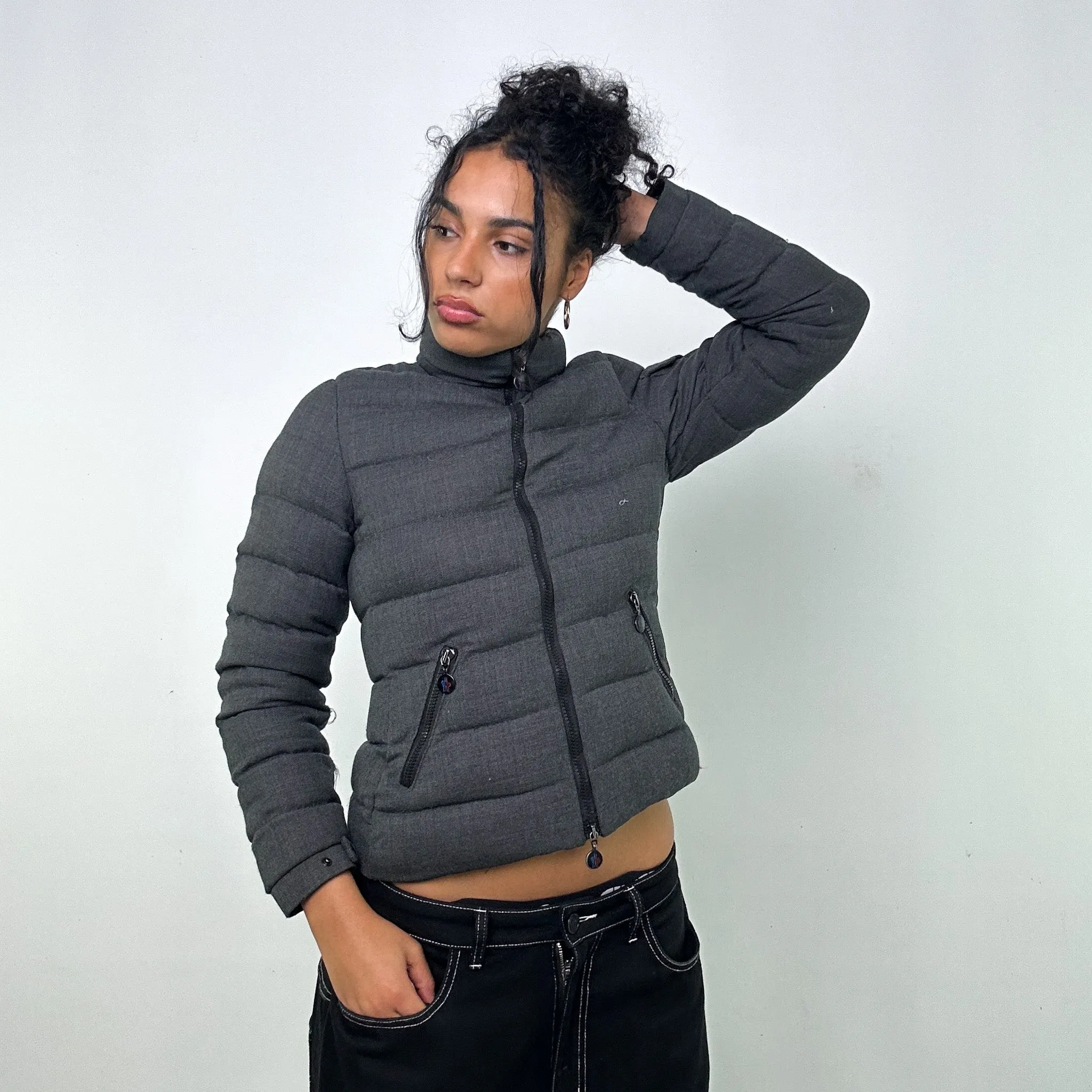 Dark Grey y2ks Moncler Bady Puffer Jacket Coat (XS)