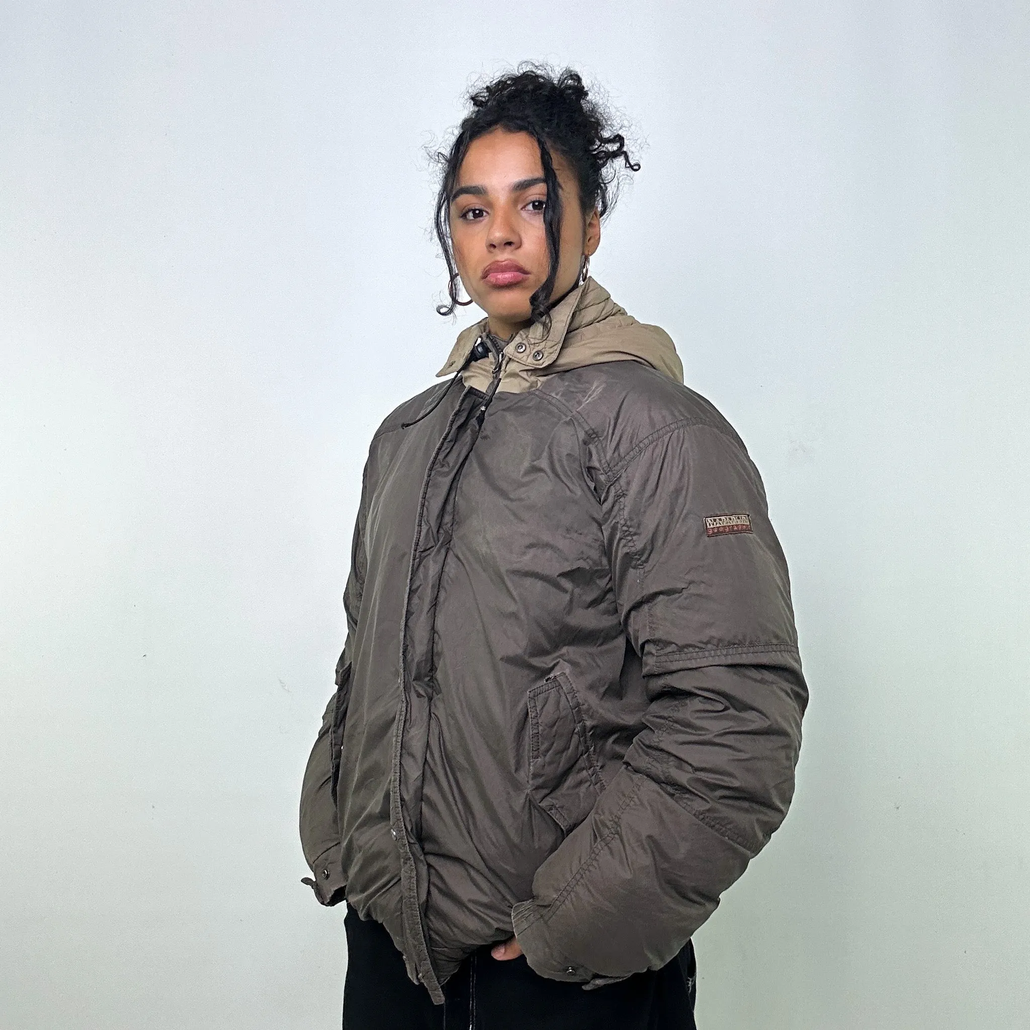 Dark Grey y2ks Napapijri Puffer Jacket Coat (L)