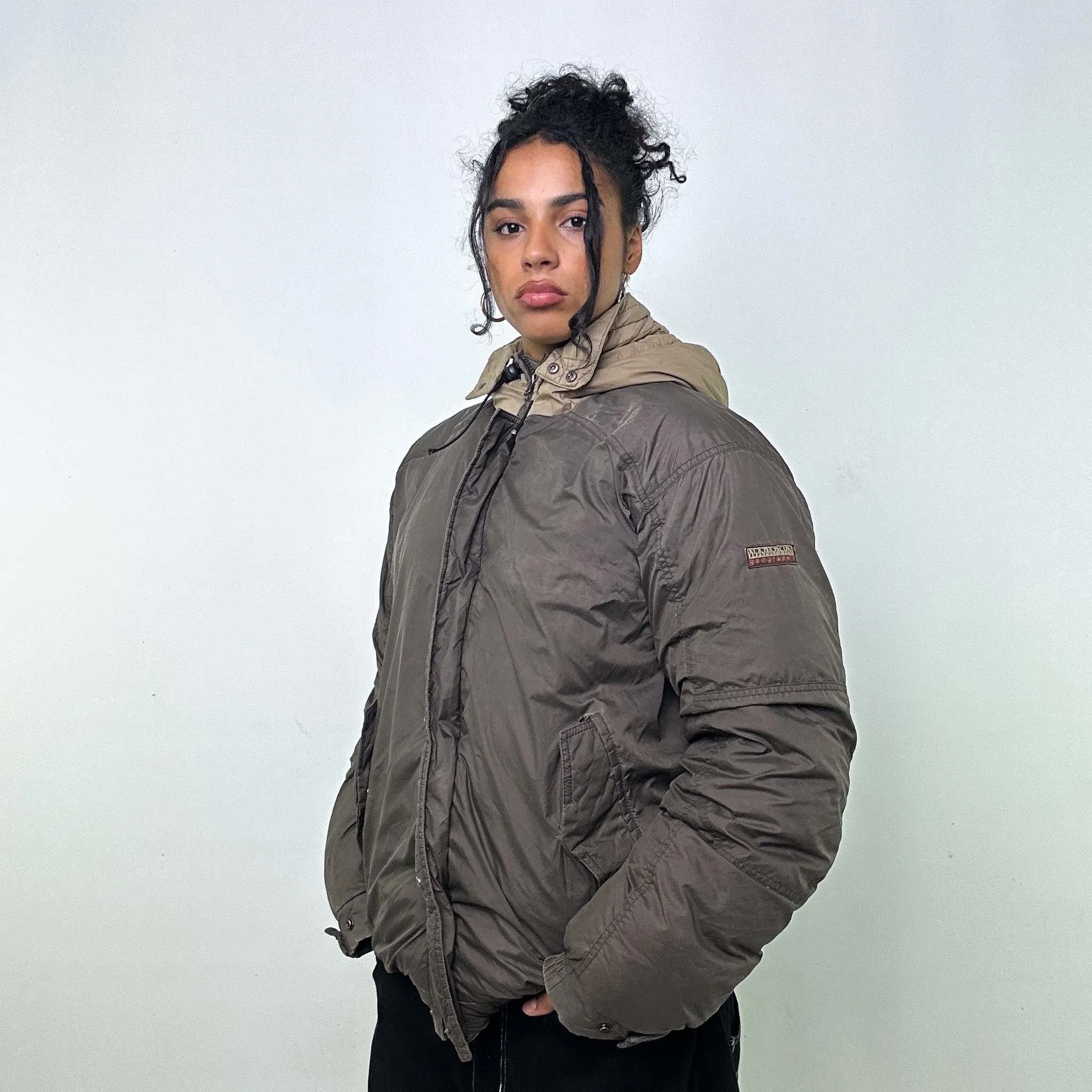 Dark Grey y2ks Napapijri Puffer Jacket Coat (L)