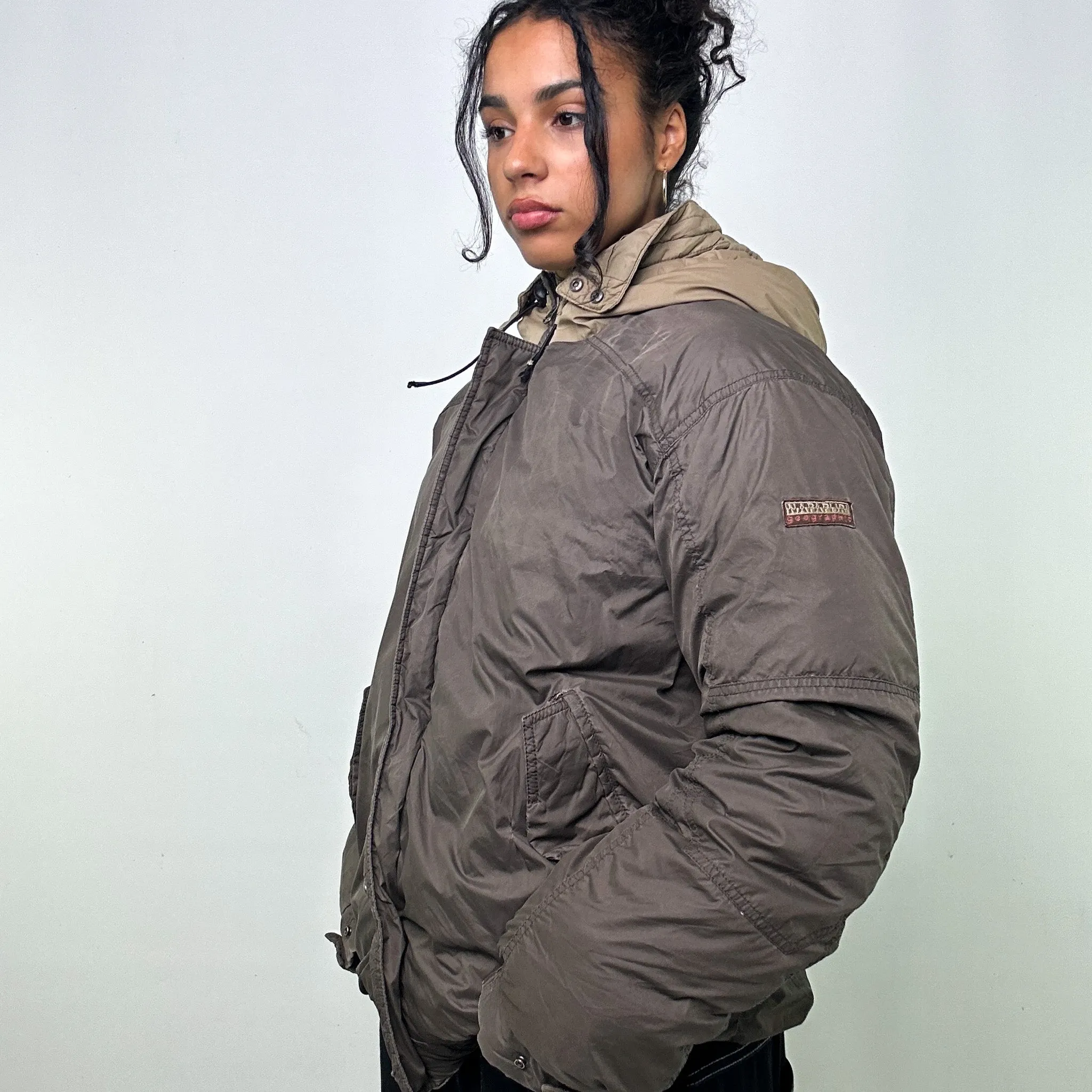 Dark Grey y2ks Napapijri Puffer Jacket Coat (L)