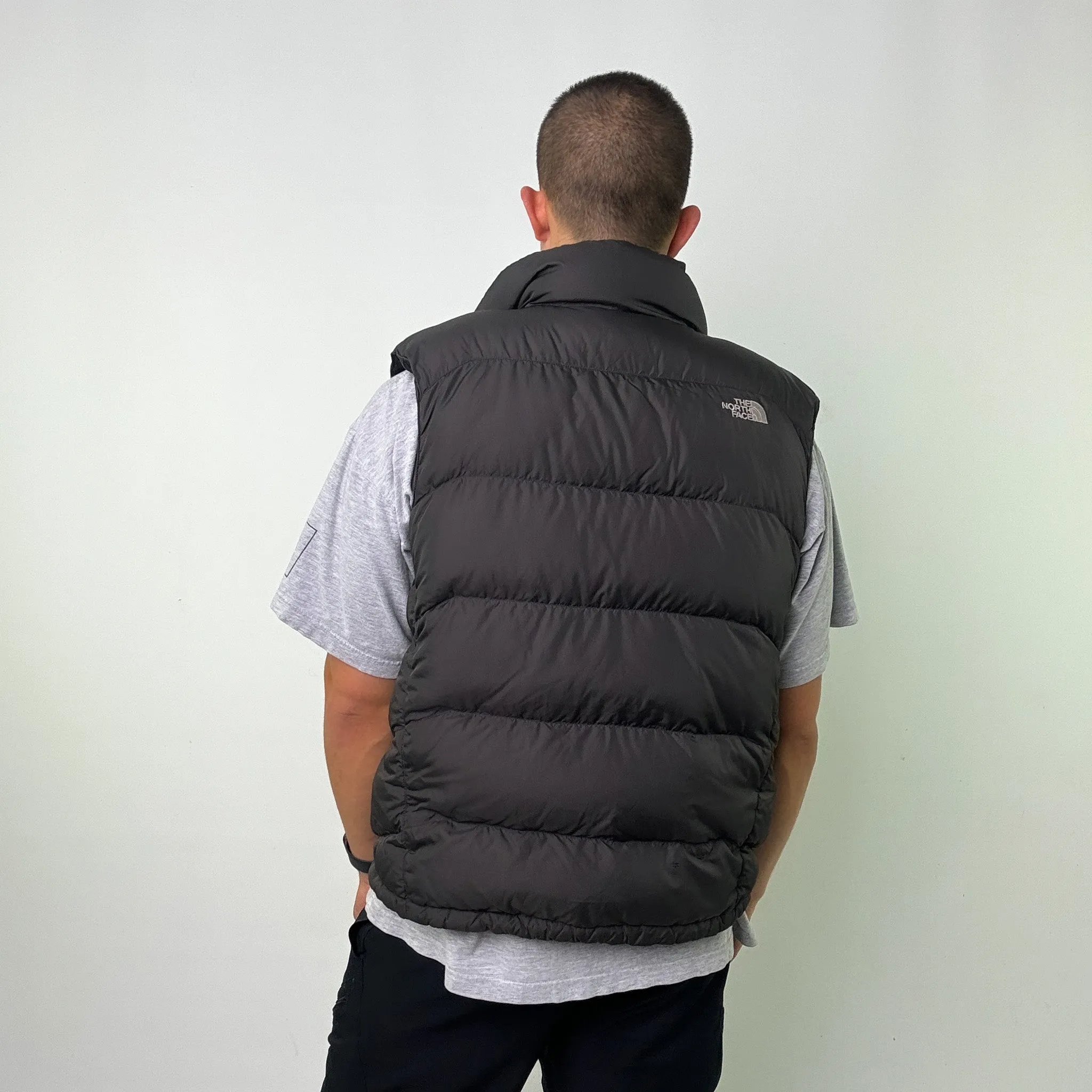 Dark Grey y2ks The North Face 550 Series Puffer Jacket Coat Gilet (L)