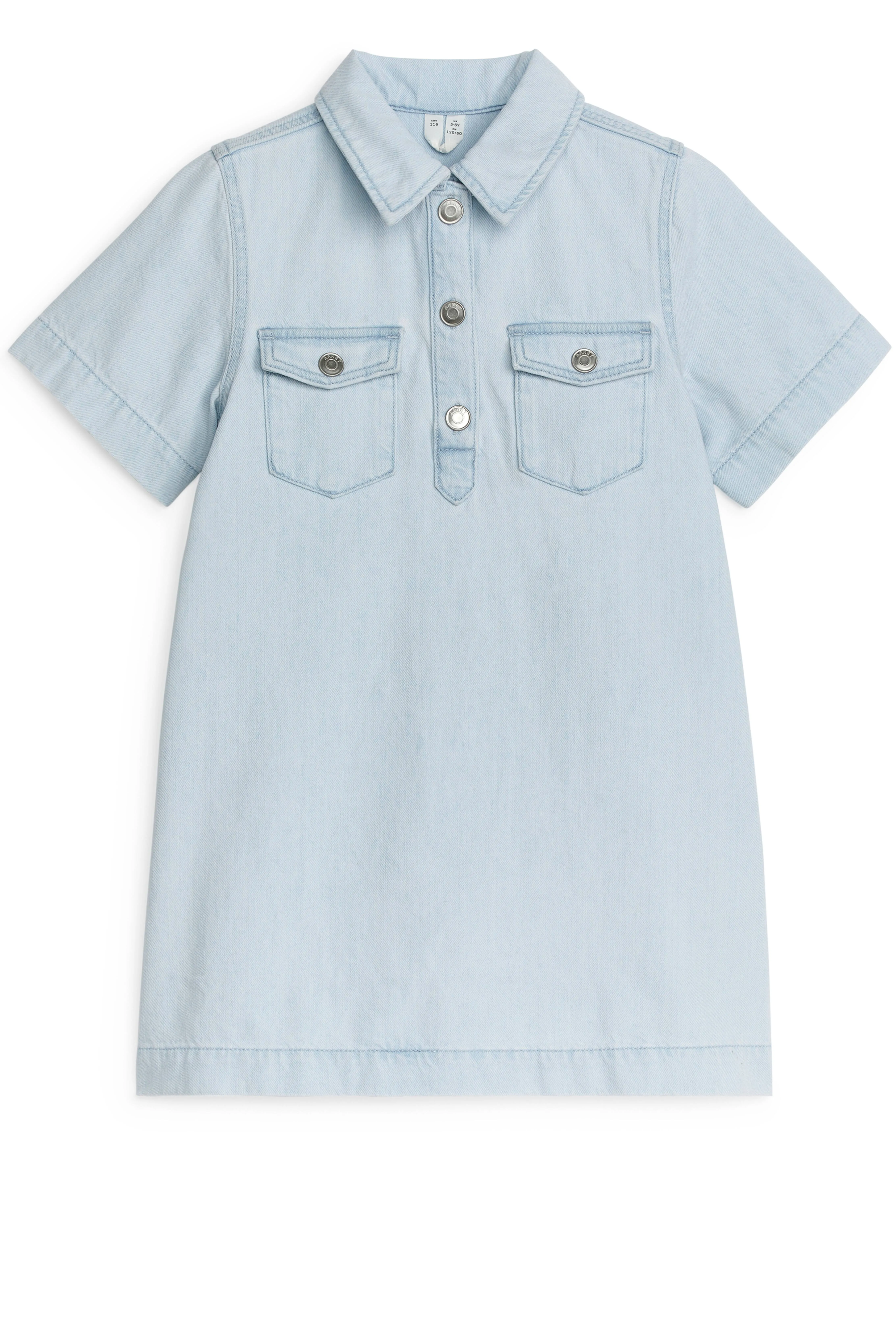 Denim Dress - Short sleeve - Knee length - Light Blue - Kids | H&M GB