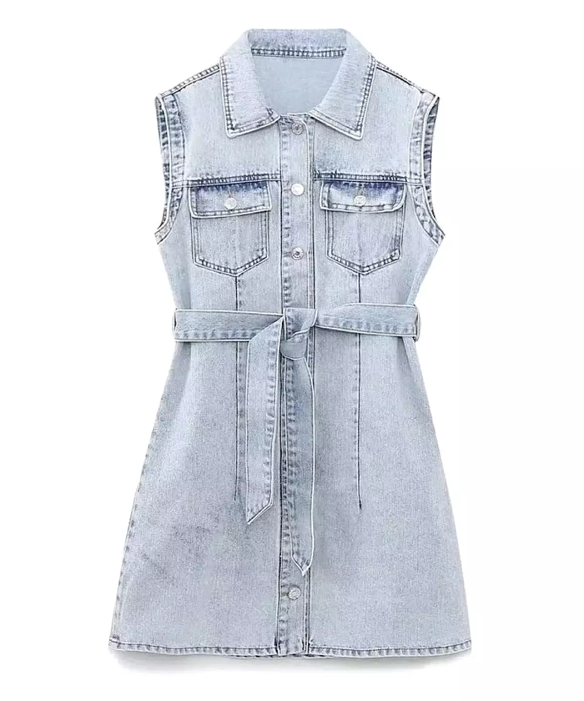 Denim Sleeveless Mini Dress