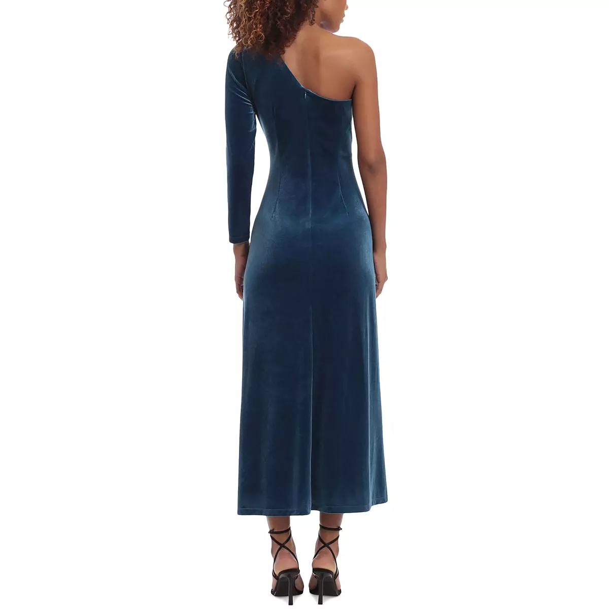 Donna Morgan Womens Velvet Mid-Calf Midi Dress