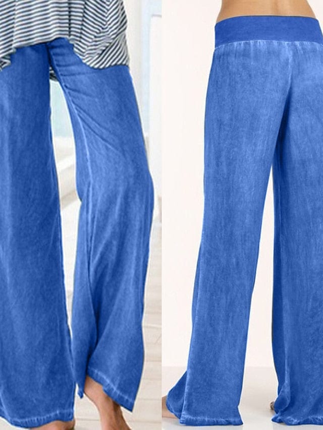 Drawstring Wide Leg Denim Pants for Women with High Waist