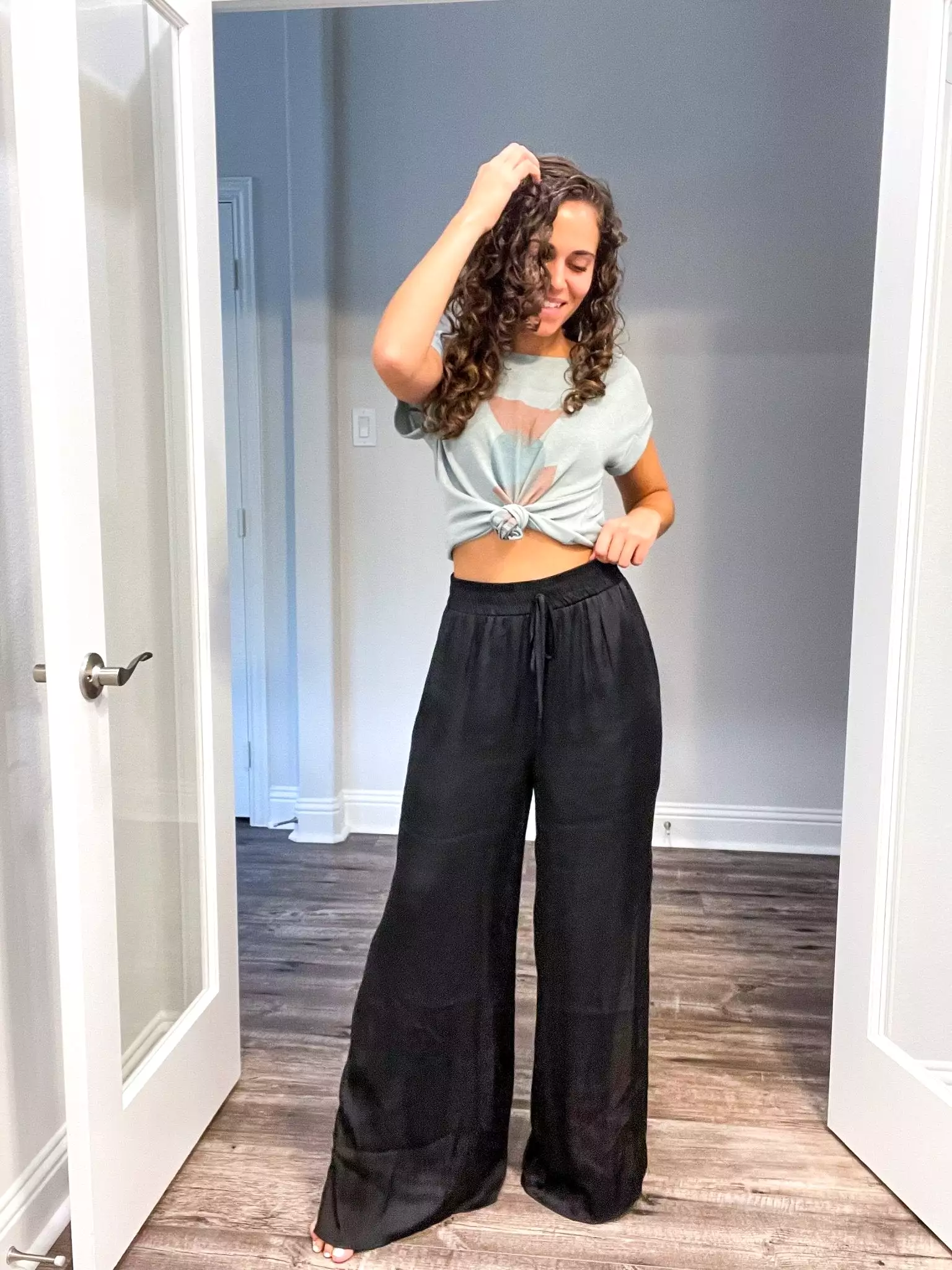 Dressy Comfy Silk Palazzo Pants