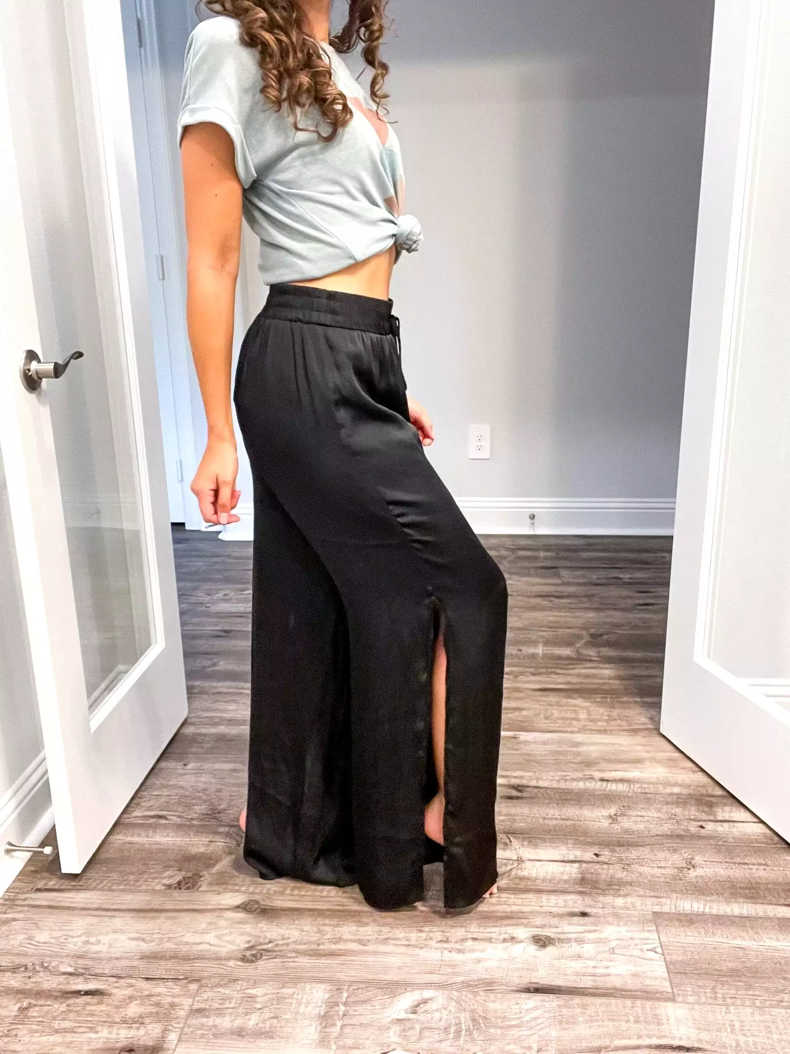 Dressy Comfy Silk Palazzo Pants