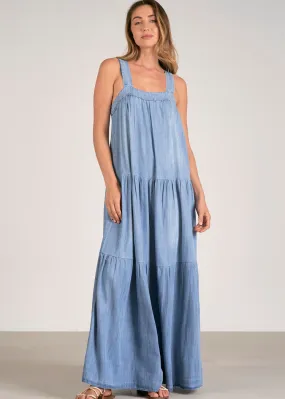 Elan Chambray Maxi Dress - Light Blue Wash