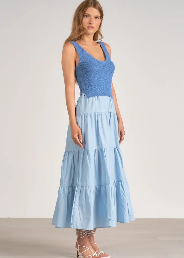 Elan Madeline Combo Dress - Light Blue ***FINAL SALE***