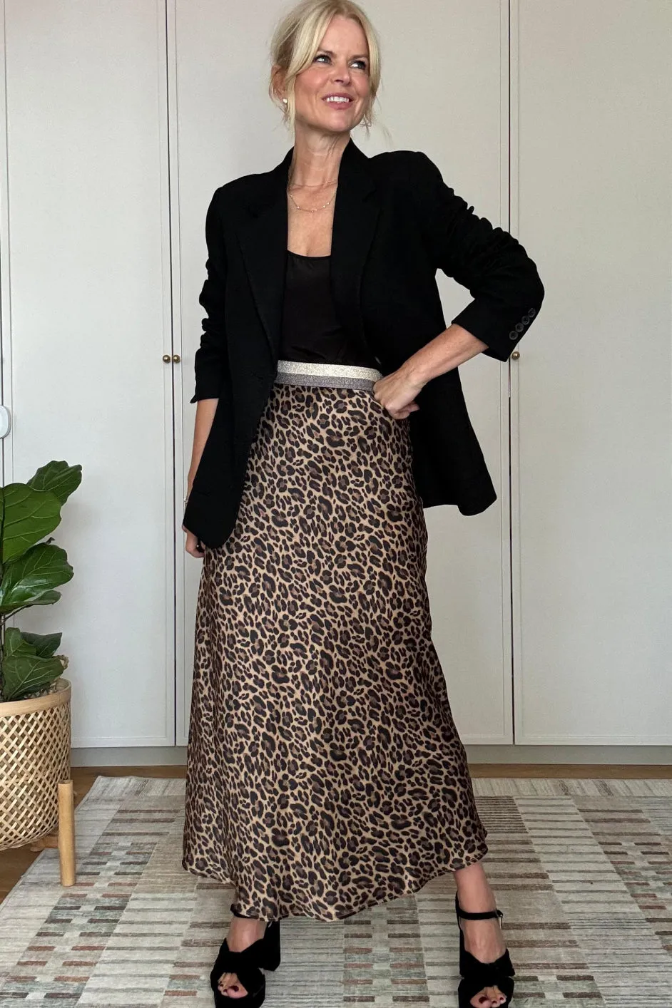 Ella Silk Skirt - Leopard