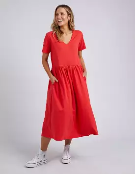 Elm Mimi Midi Dress - Cherry