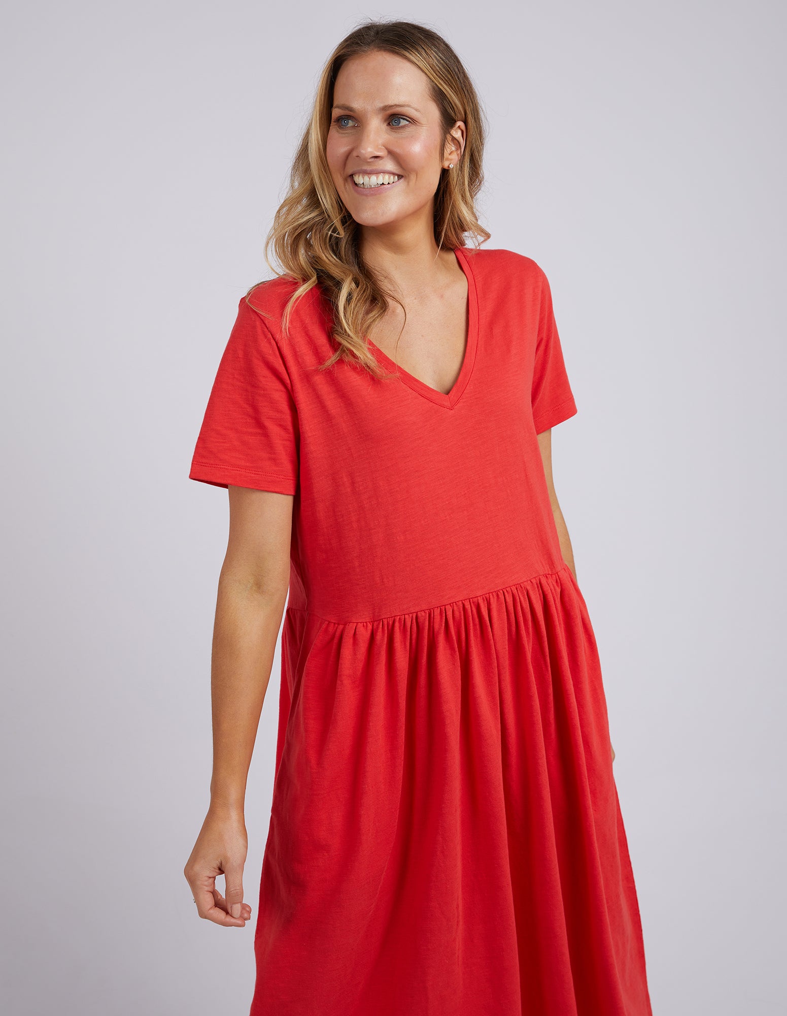 Elm Mimi Midi Dress - Cherry