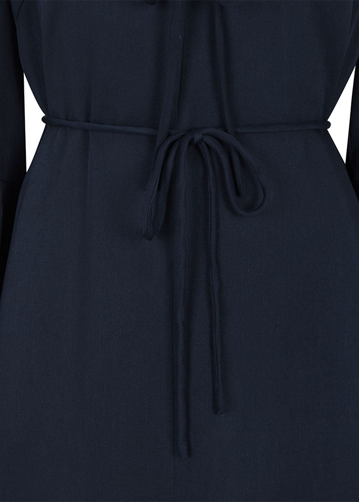 Esmé Studios Molly LS Midi Dress - Kjole - Dark Sapphire