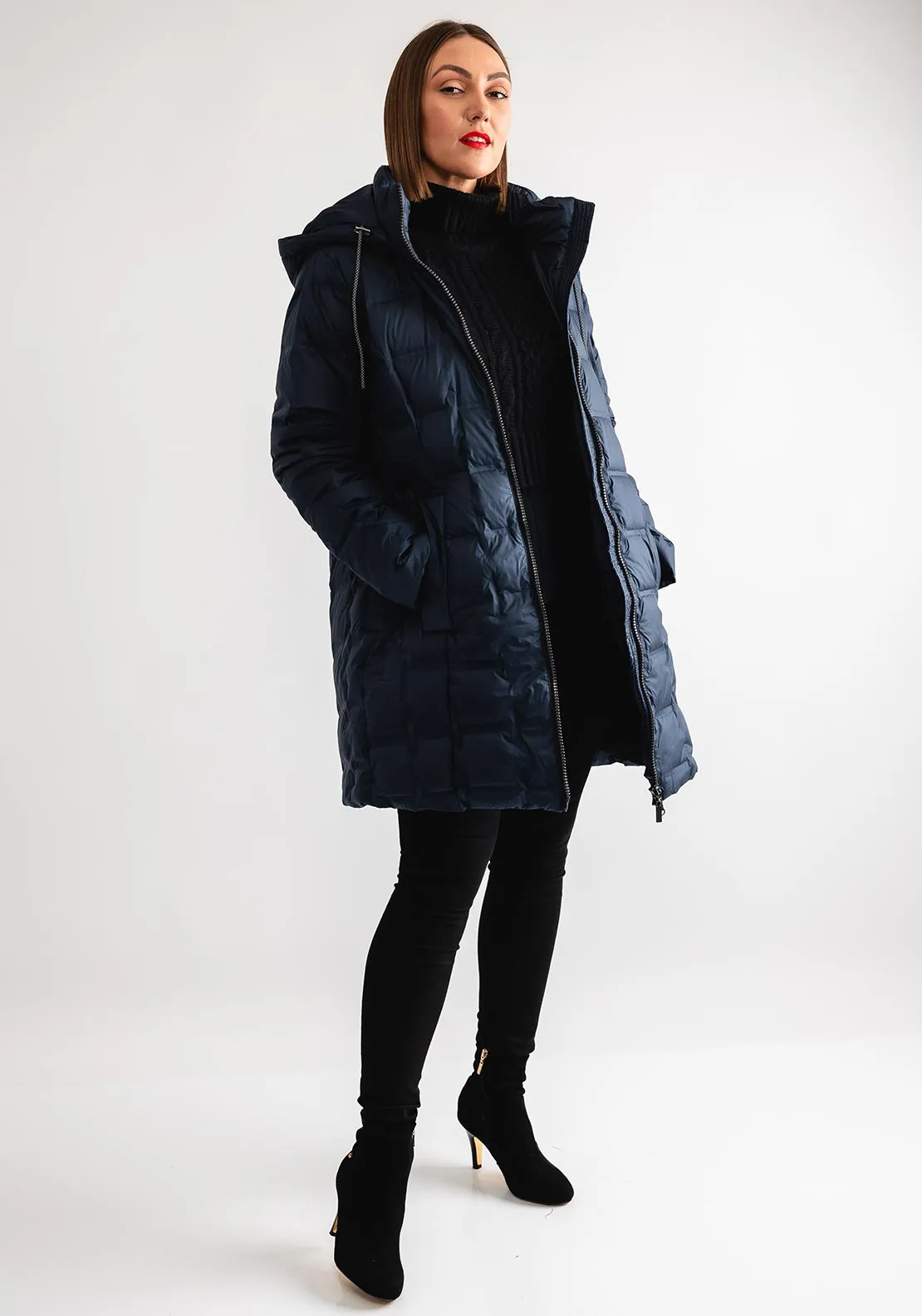 Etage Down Padded Hooded Coat, Navy