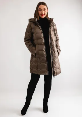 Etage Down Padded Hooded Coat, Taupe