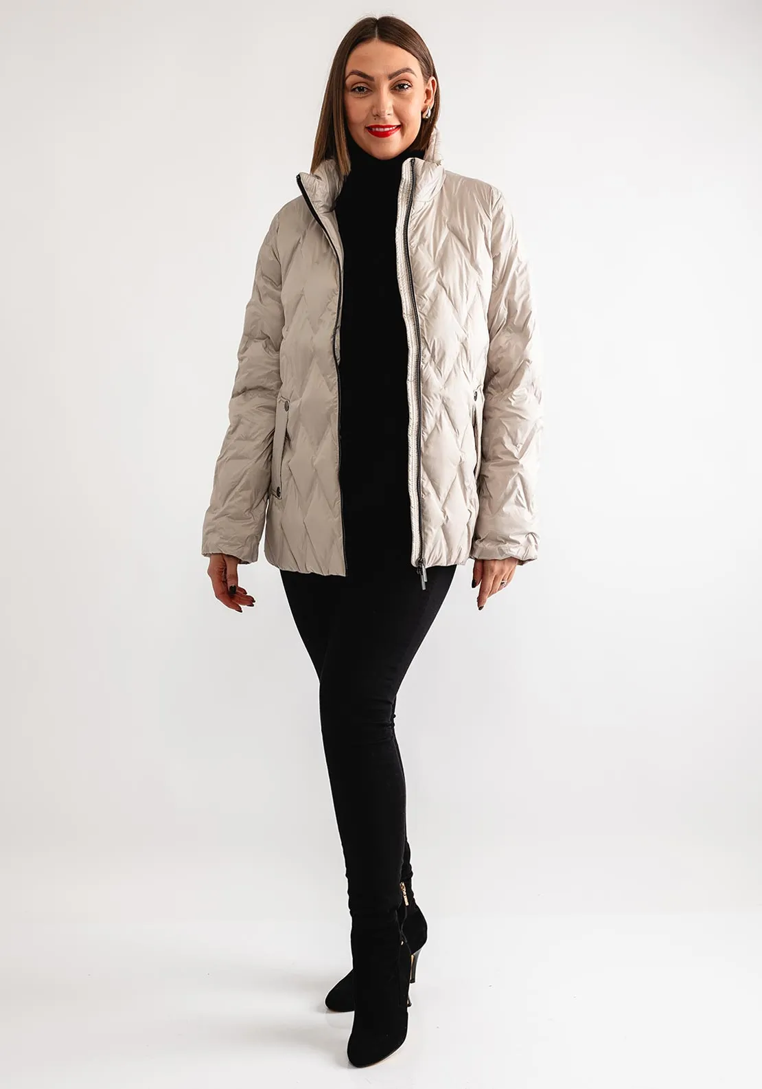 Etage Quilted Padded Short Coat, Cream