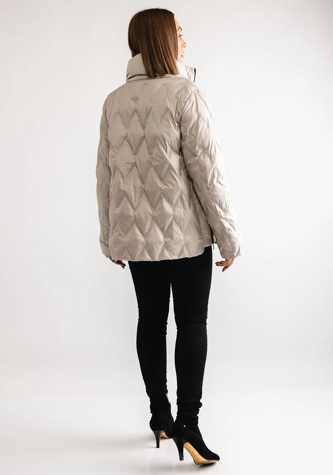 Etage Quilted Padded Short Coat, Cream