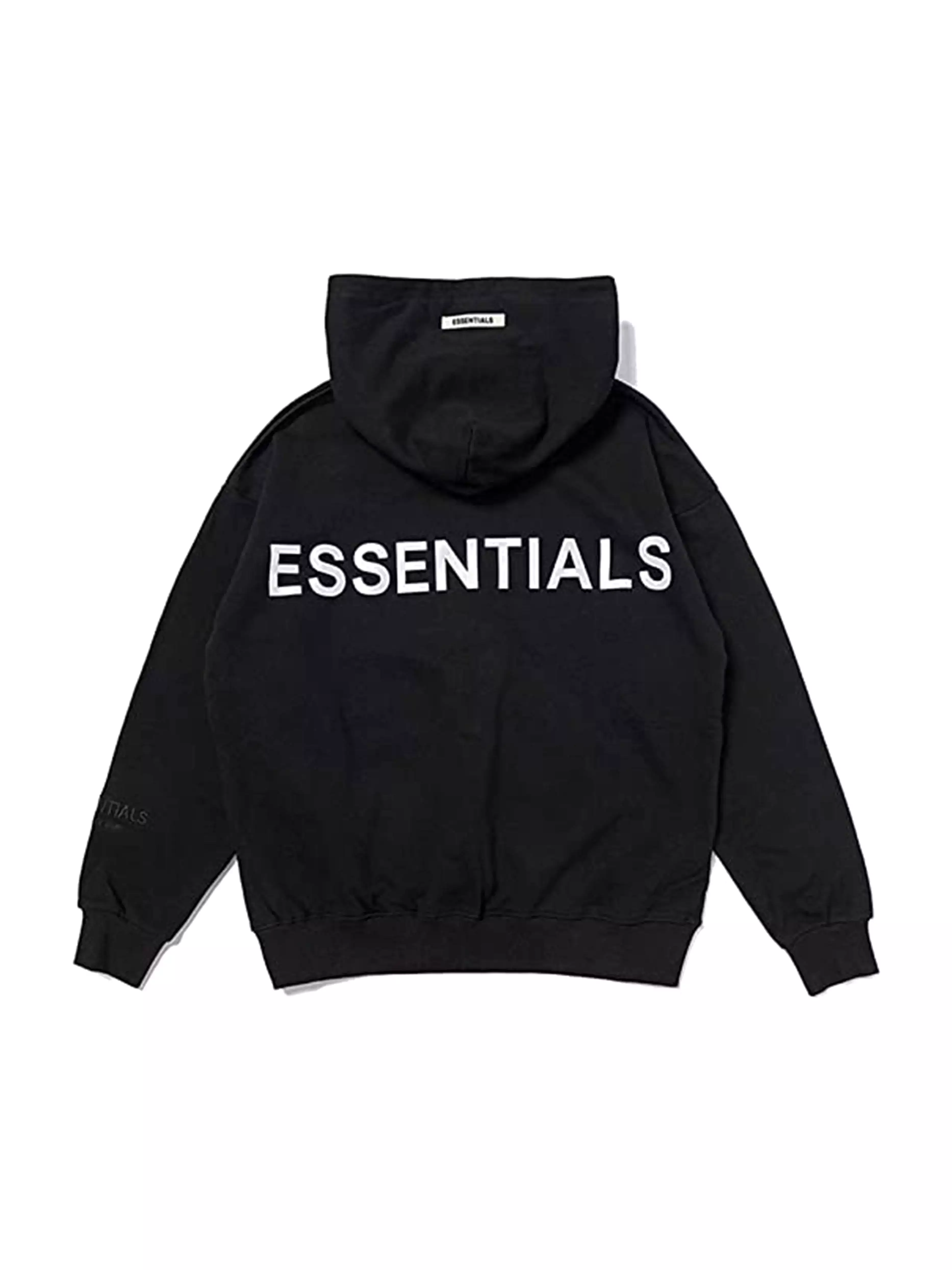 Fear Of God Essentials 3M Reflective Logo Pullover Hoodie Black/White [FW19]