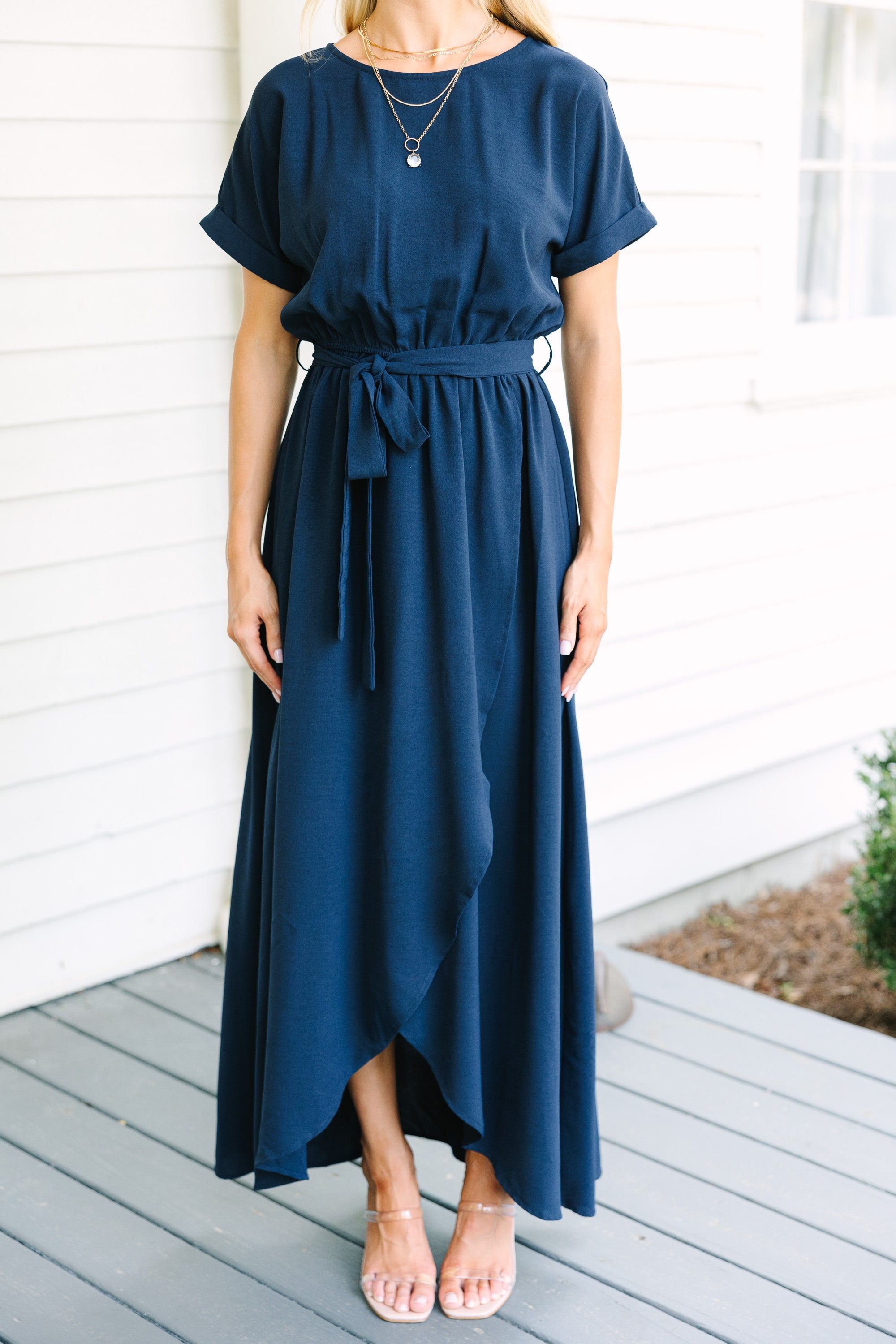 Feeling Stunning Navy Blue Midi Dress