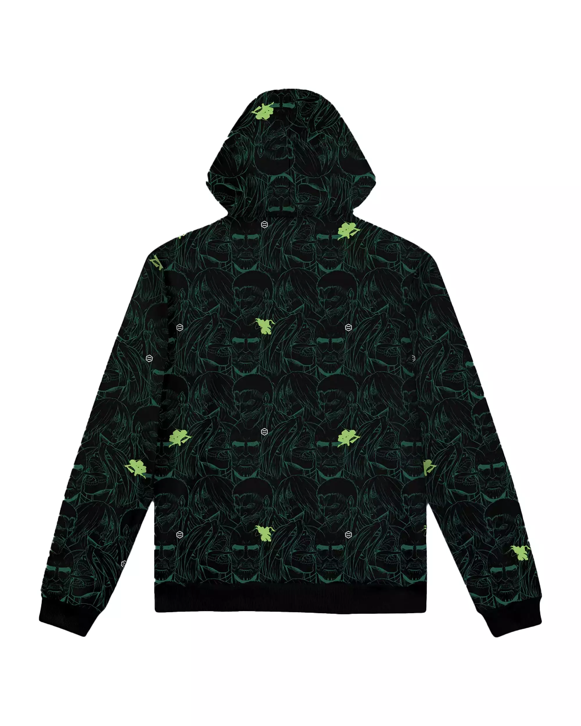 Felpa Uomo Dolly Noire AoT Pattern Hoodie Black