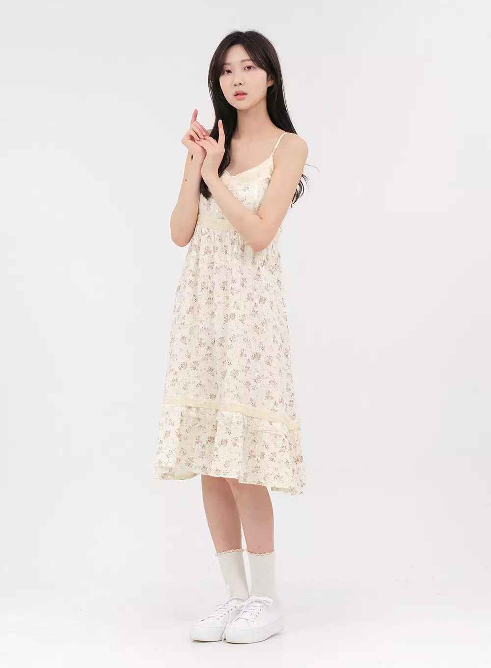 Feminine Summer Back Ribbon Midi Dress OA04