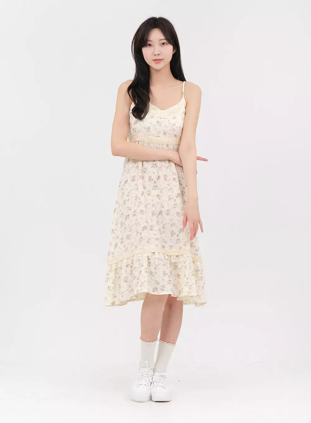 Feminine Summer Back Ribbon Midi Dress OA04