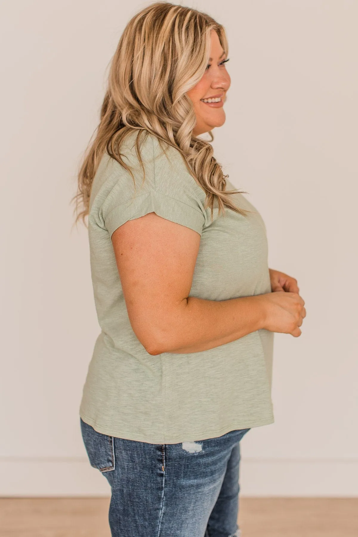 Find Your Shine Short Sleeve Top- Sage