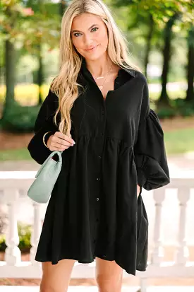 Find Yourself Black Babydoll Dress