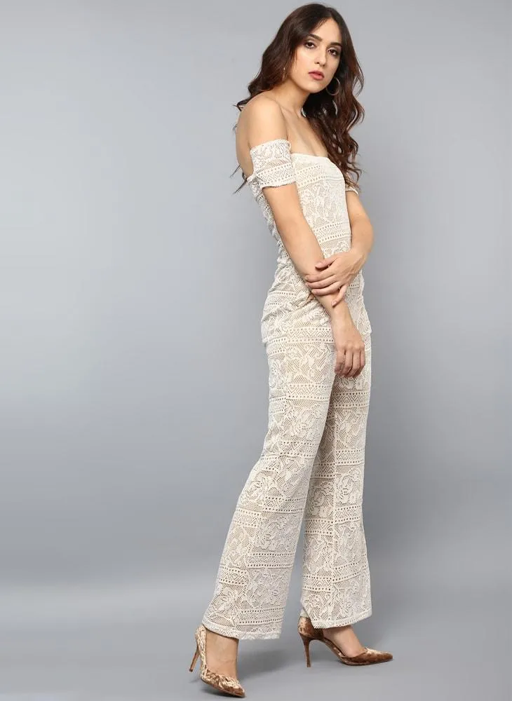 Floral lace Jumpsuit with Wide Leg