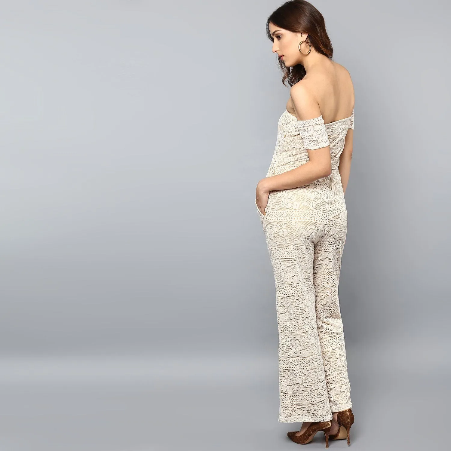 Floral lace Jumpsuit with Wide Leg