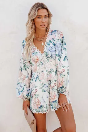 Floral Pocketed Crochet Rompers