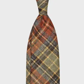 F.Marino Tartan Tweed Tie 3 Folds Multicolor