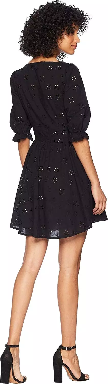 For Love and Lemons Eyelet Swing Dress Black