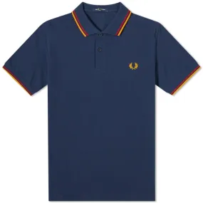 Fred Perry Slim Fit Twin Tipped PoloRed & Amber