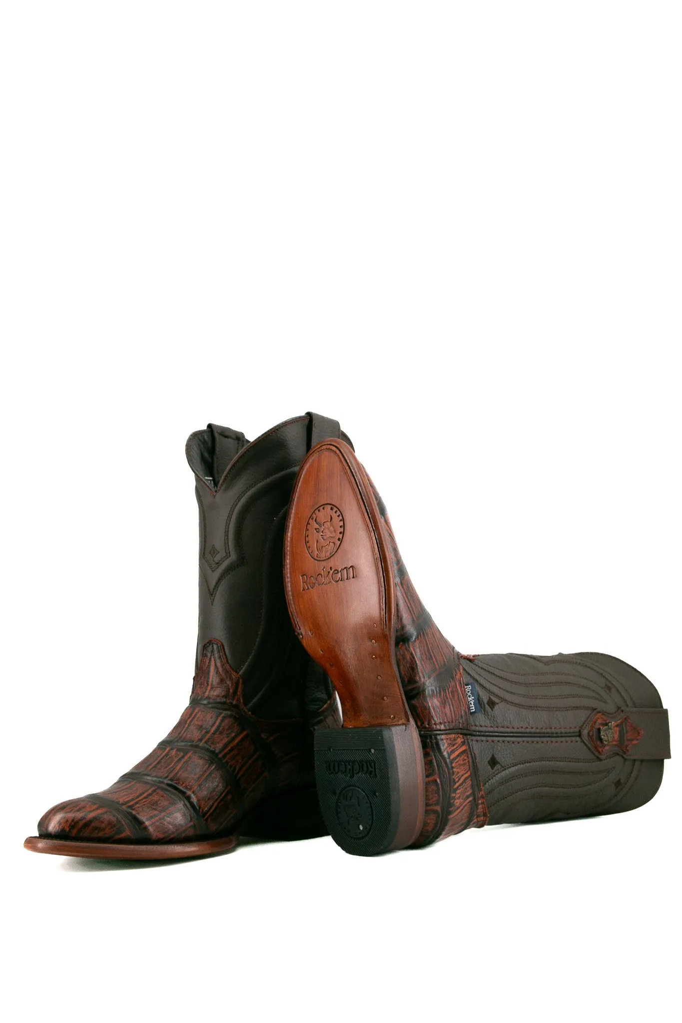 Gator Round Toe Cowboy Boot