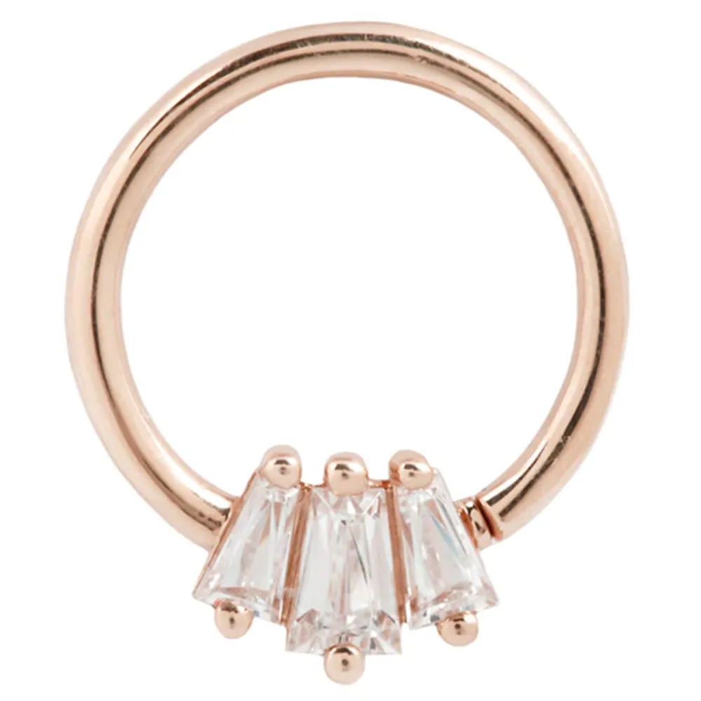 Gemma Seamless Ring in Gold with CZ's