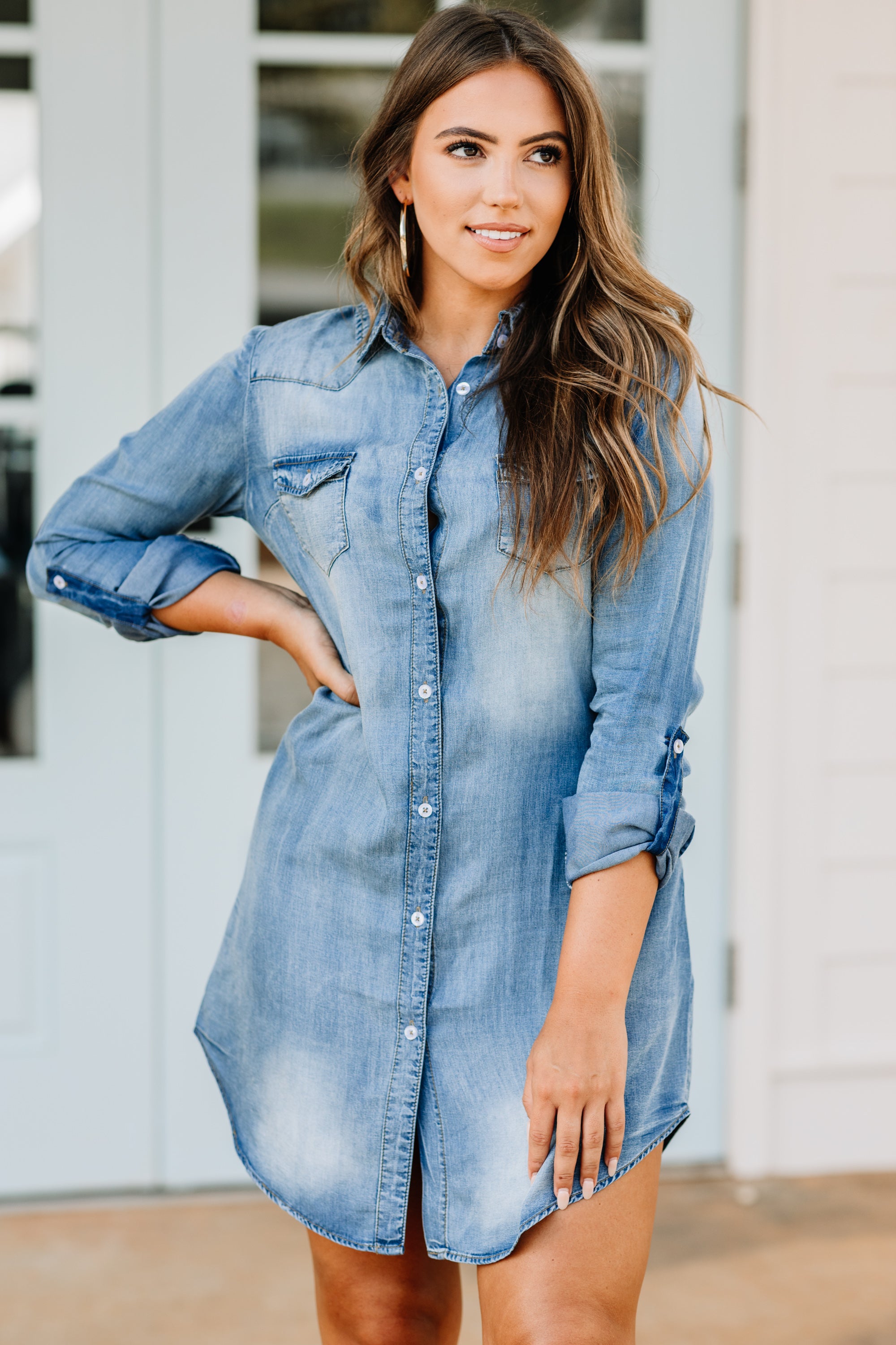 Genuine Fun Denim Blue Chambray Dress