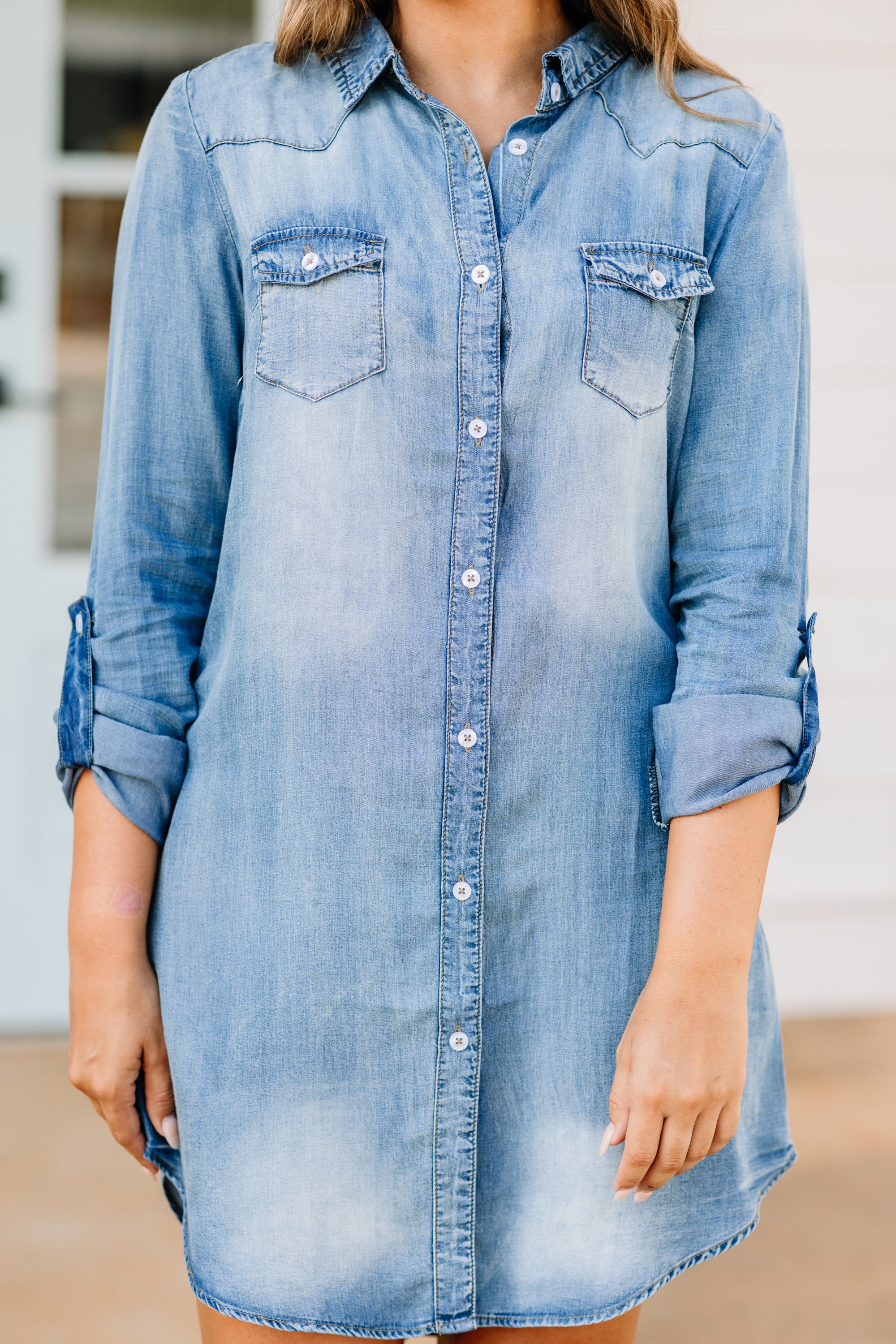 Genuine Fun Denim Blue Chambray Dress