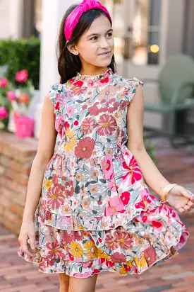 Girls: Kept Promises Pink Floral Babydoll Dress