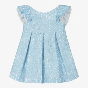 Girls Light Blue Lace Dress