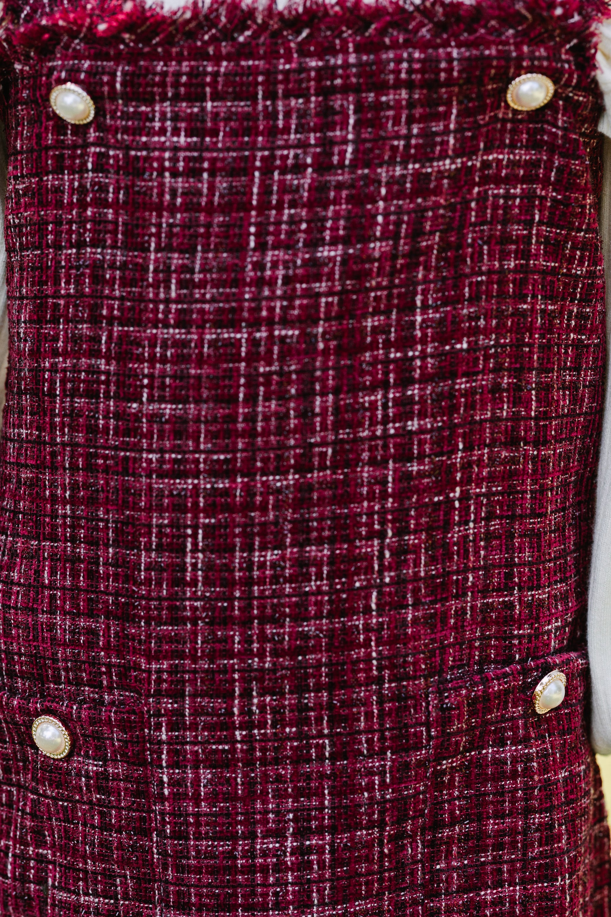 Girls: Need Your Love Burgundy Tweed Dress