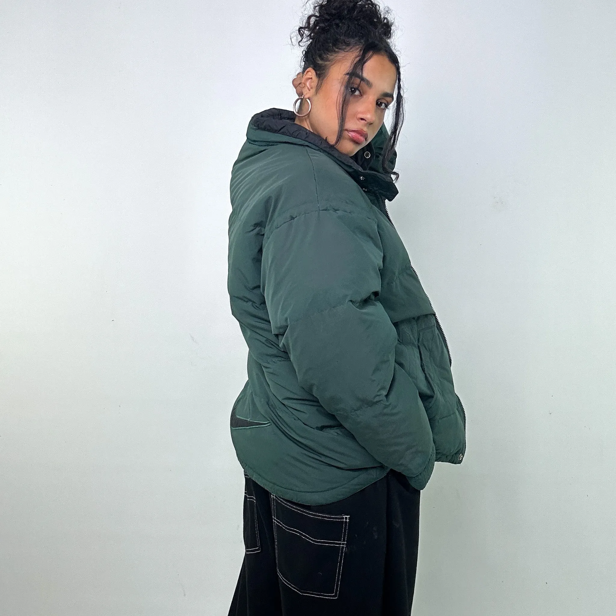 Green 90s NIKE Puffer Jacket Coat (XL)