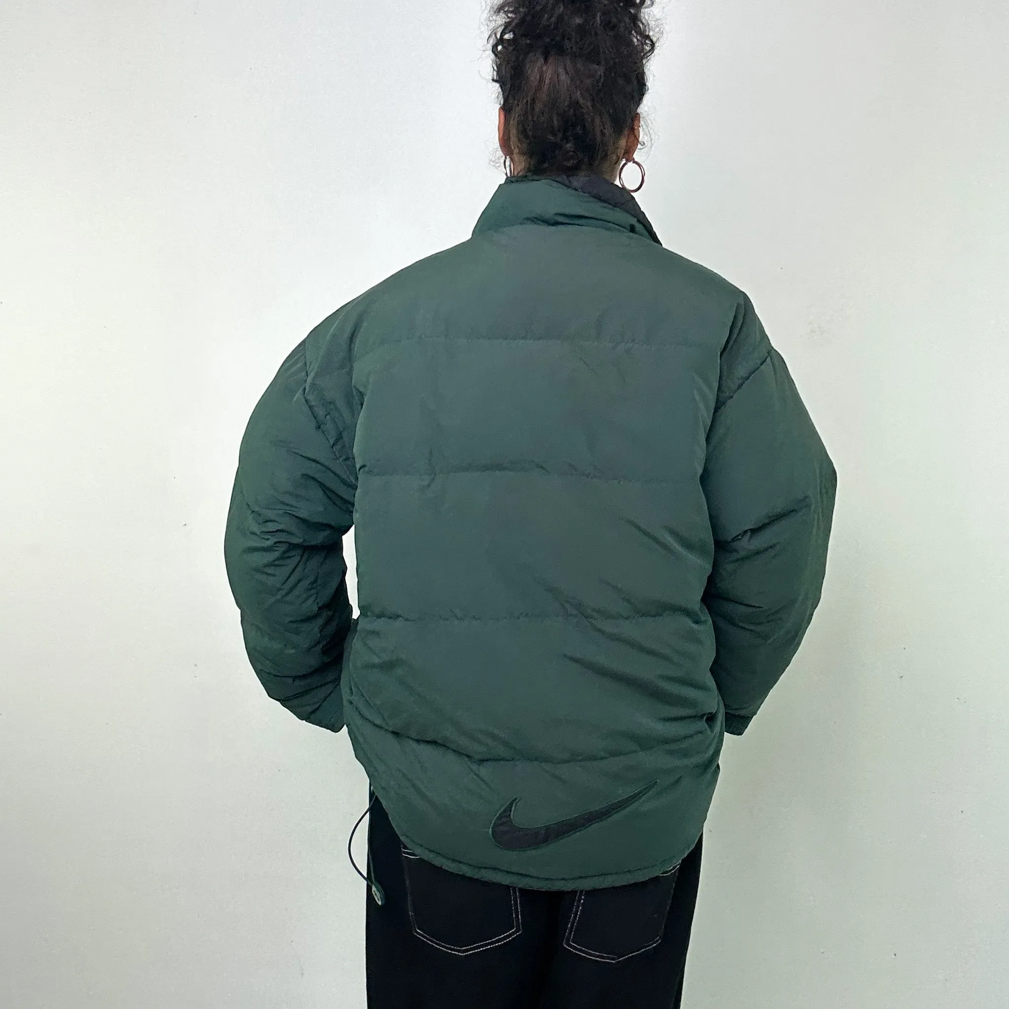 Green 90s NIKE Puffer Jacket Coat (XL)