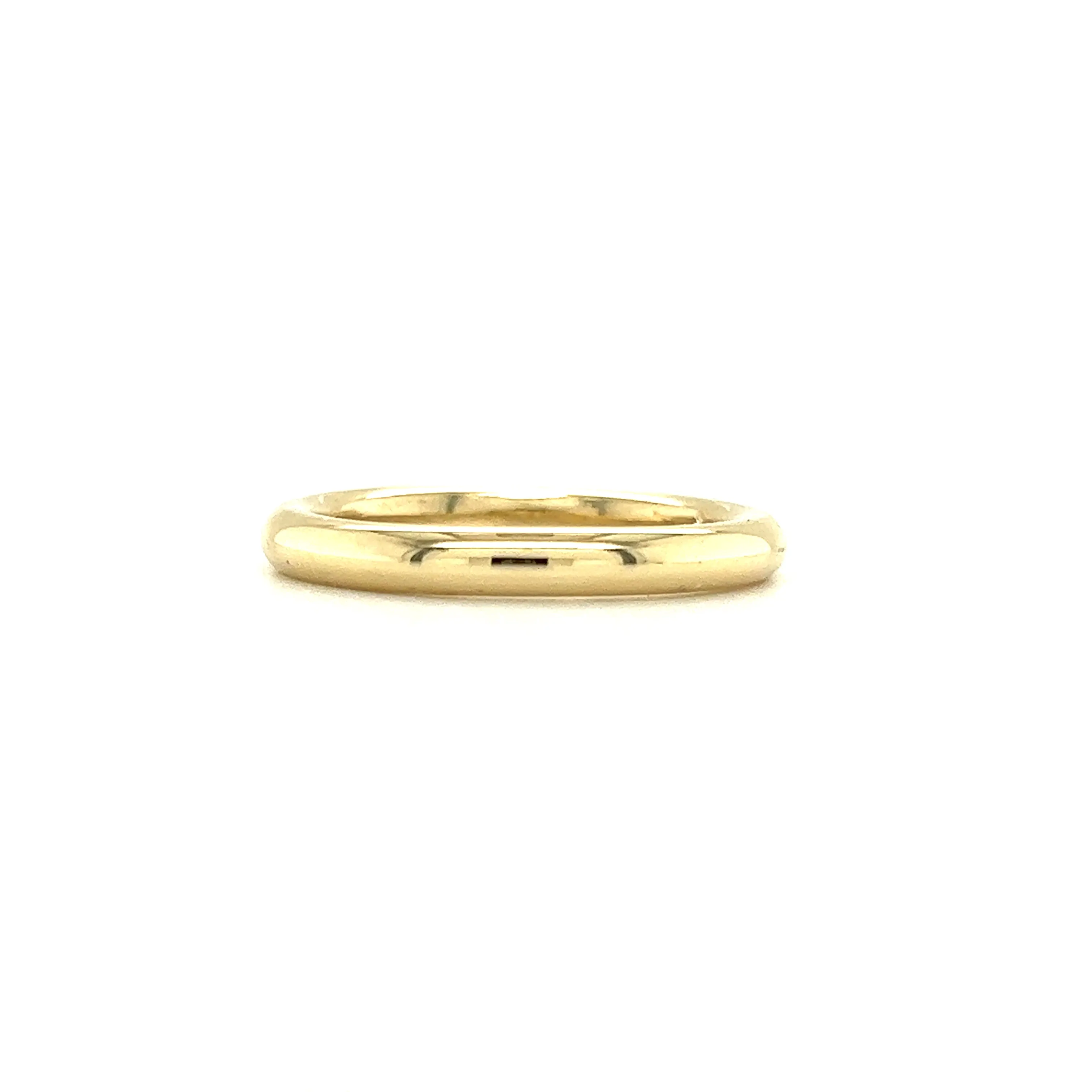 Half Round 2.5mm Ring with Comfort Fit in 14K Yellow Gold