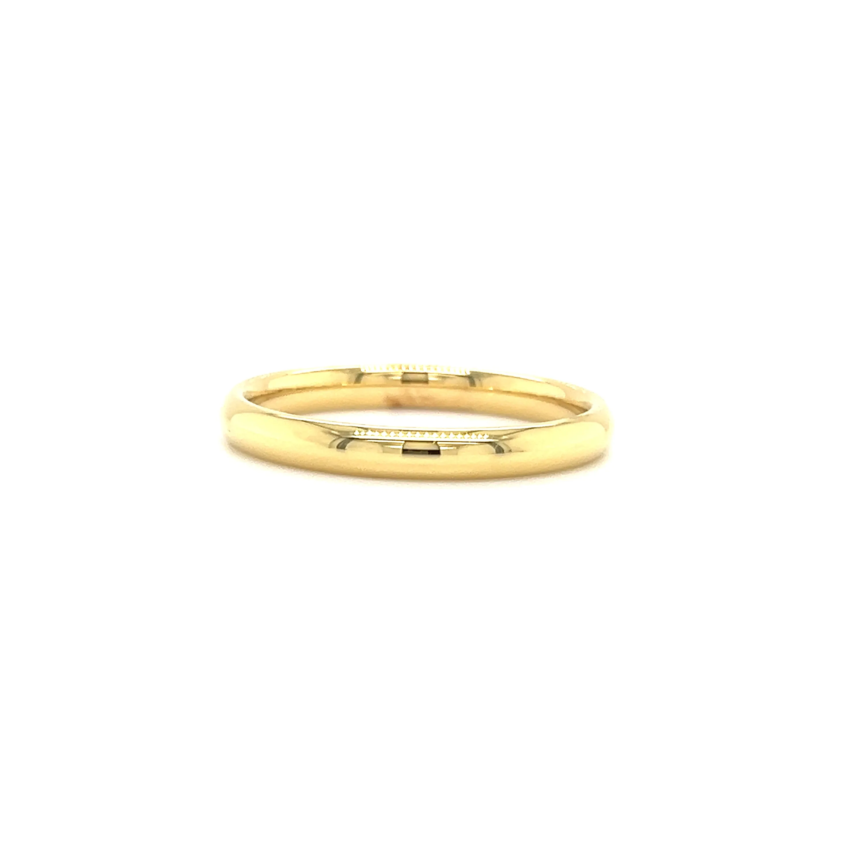 Half Round 3mm Ring with Comfort Fit in 18K Yellow Gold