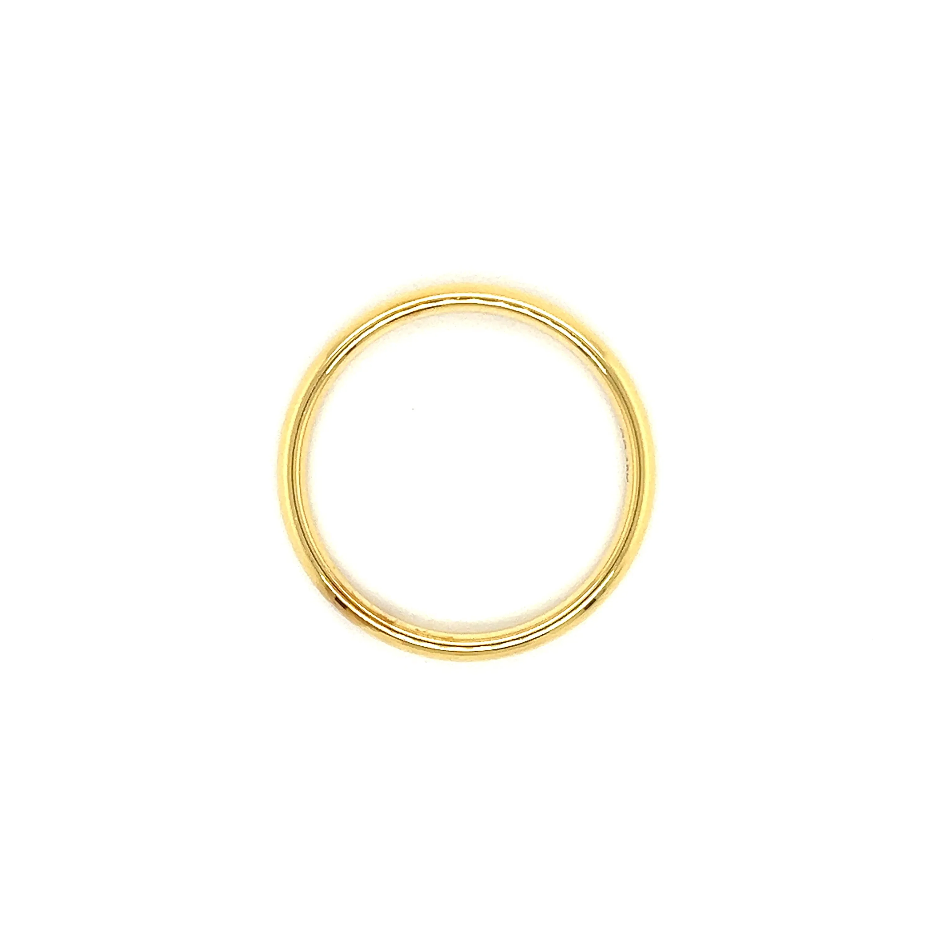 Half Round 3mm Ring with Comfort Fit in 18K Yellow Gold