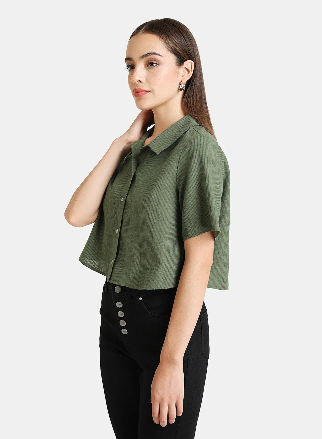 Half Sleeve Crop Shirt