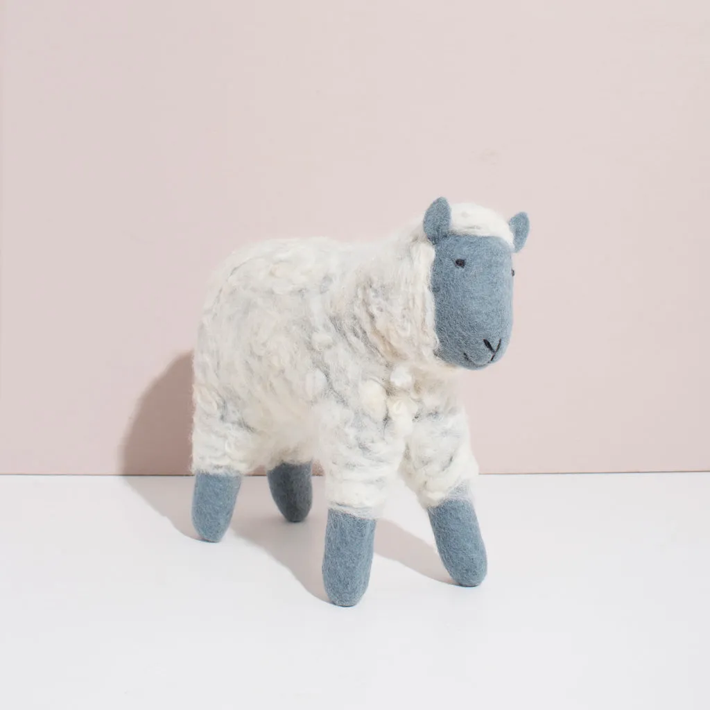 Hand Felted Grey Sheep - Large